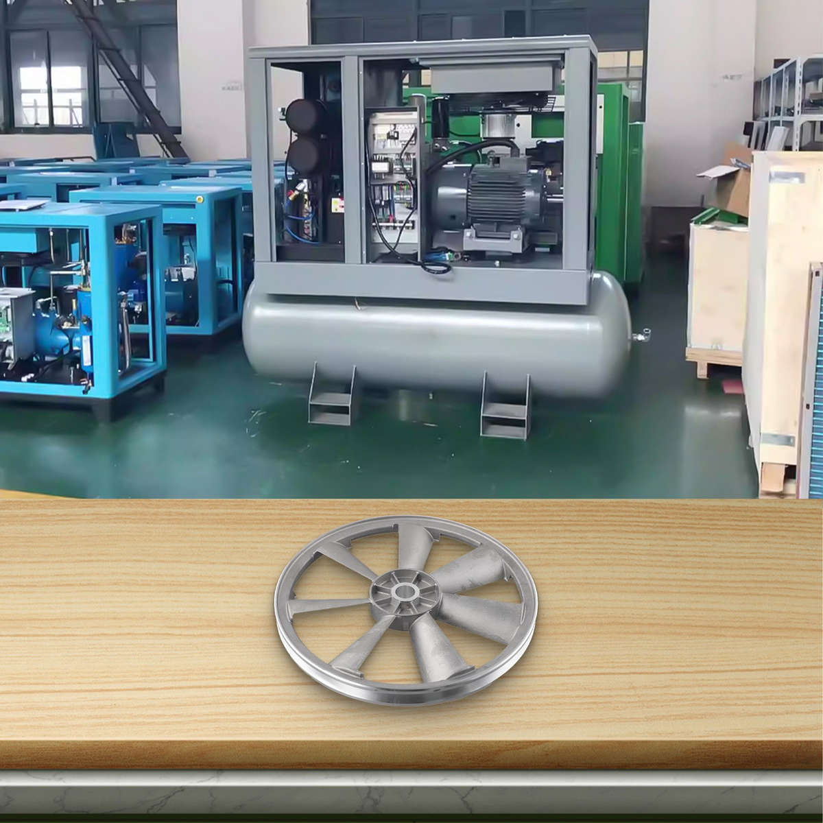 Air Compressor Accessory Metal Flywheel Pulley For Single Stage A Applications