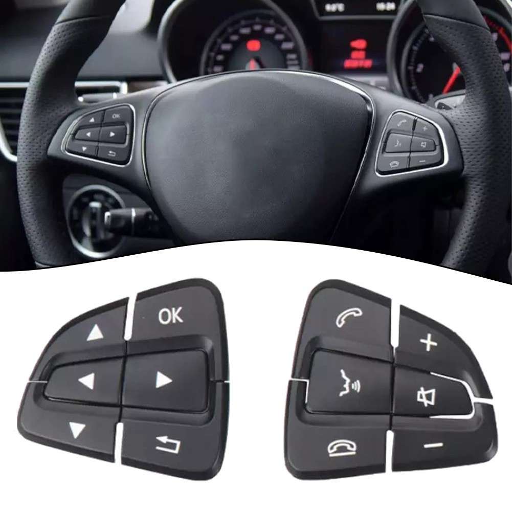 Pair Car Steering Wheel Switch Button Cover For Mercedes For Benz W176 W166,W292