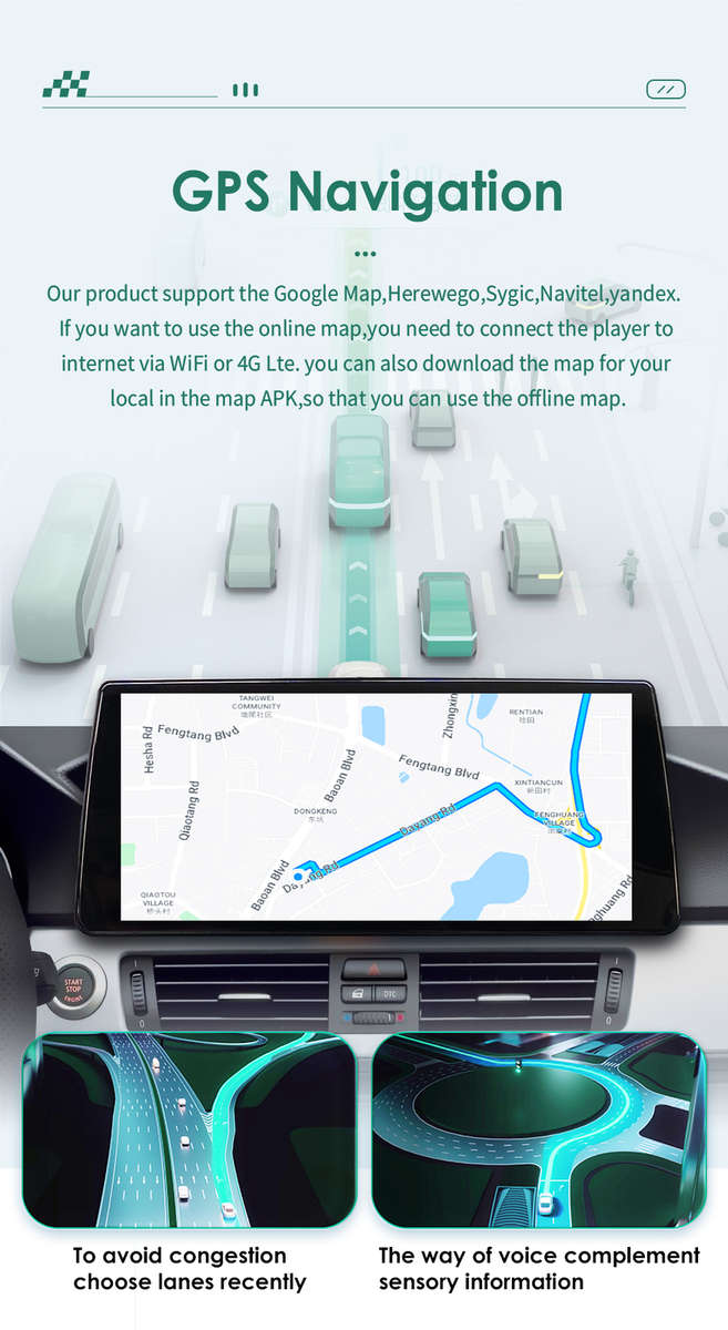 10.33"Android 12 Carplay Stereo GPS Radio IPS for BMW 3 Series E90 E92 2009-2012