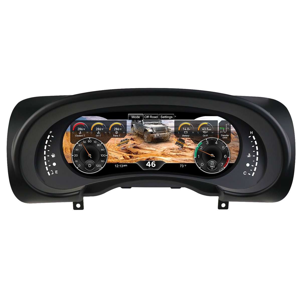 12.3" For Jeep Wrangler 2007-2010 Car LCD Digital Cluster Dashboard Speedometer