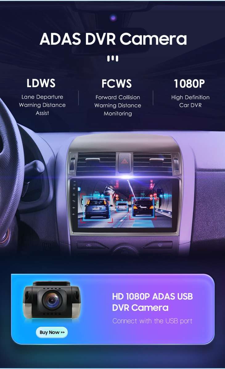 For Toyota Corolla 2006-2013 9" Android 13 Carplay Car Stereo Radio GPS Headunit