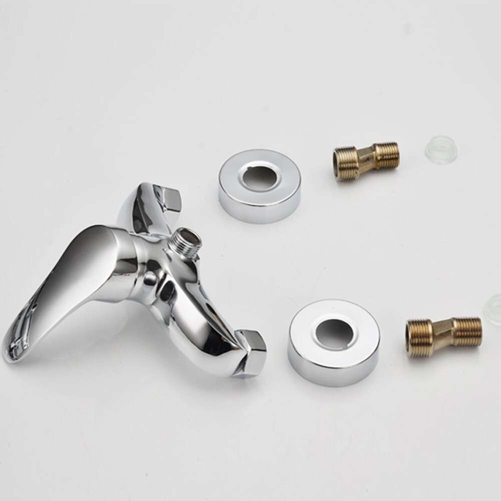 1X Polished Chrome Finish Wall Mounted Bathtub Shower Tap Mixer Faucet