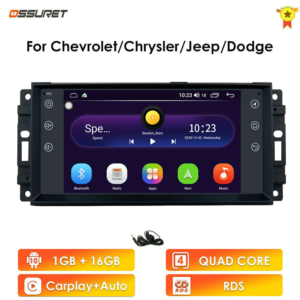 6.2" Android10 Auto CarPlay Stereo Radio GPS Navigation for Jeep Chrysler Dodge