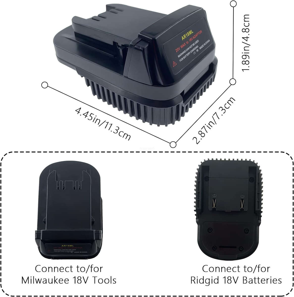Battery Adapter for Ridgid for AEG 18V Li-ion to for Milwaukee 18V Power Tool