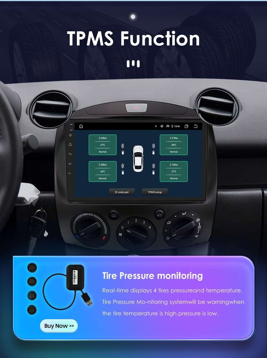 For Mazda 2 2007-2014 Android12 8Core 9" GPS Car Stereo Radio PIP BT DSP CarPlay