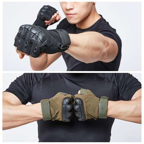 # 1 - Half Finger Glove With hardend Knuckle Unisex GREEN / LARGE
