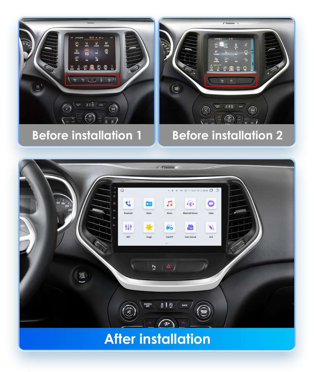 10" Android 13 Carplay Stereo GPS For Jeep Cherokee 2013-2018 DSP Radio 8+128GB