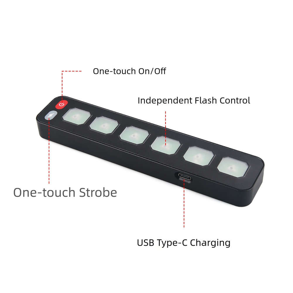 6-way Control Panel Wireless Touch Multi-function Electronic Relay RGB Flashing