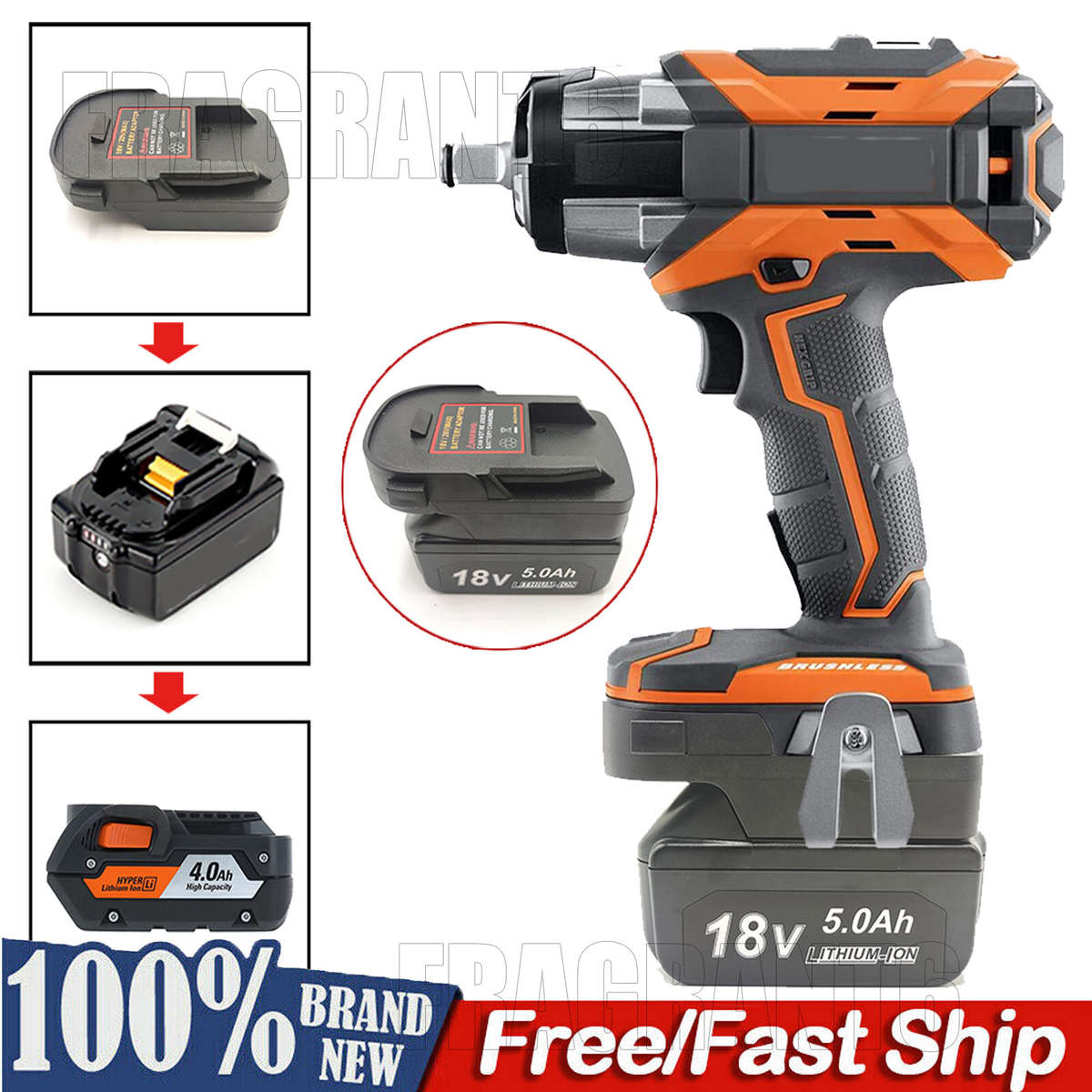 Battery Adapter Converter For Makita 18V Li-Ion Battery To for RIDGID 18V Tools