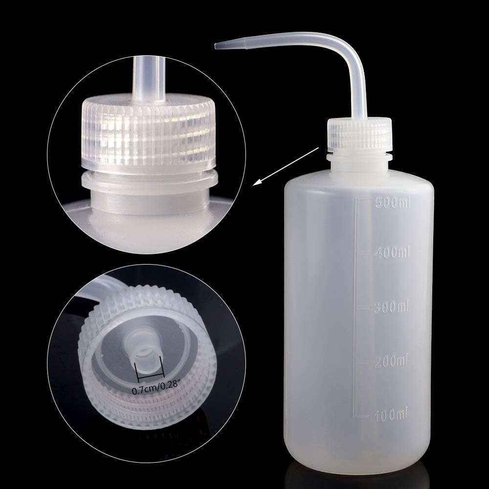 6x/set Plastic Safety Wash Bottle Lab Squeeze Bottle 500ml LDPE Squirt Bottle
