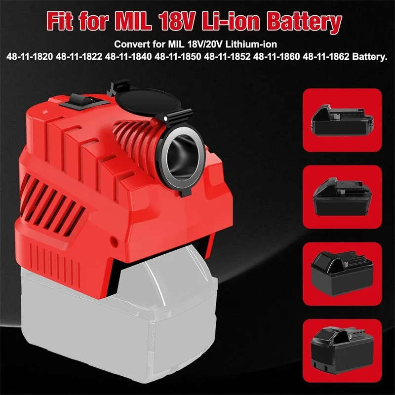 240W DC 12V Buck Converter Regulator Car Cigarette Lighter for Milwaukee 18V