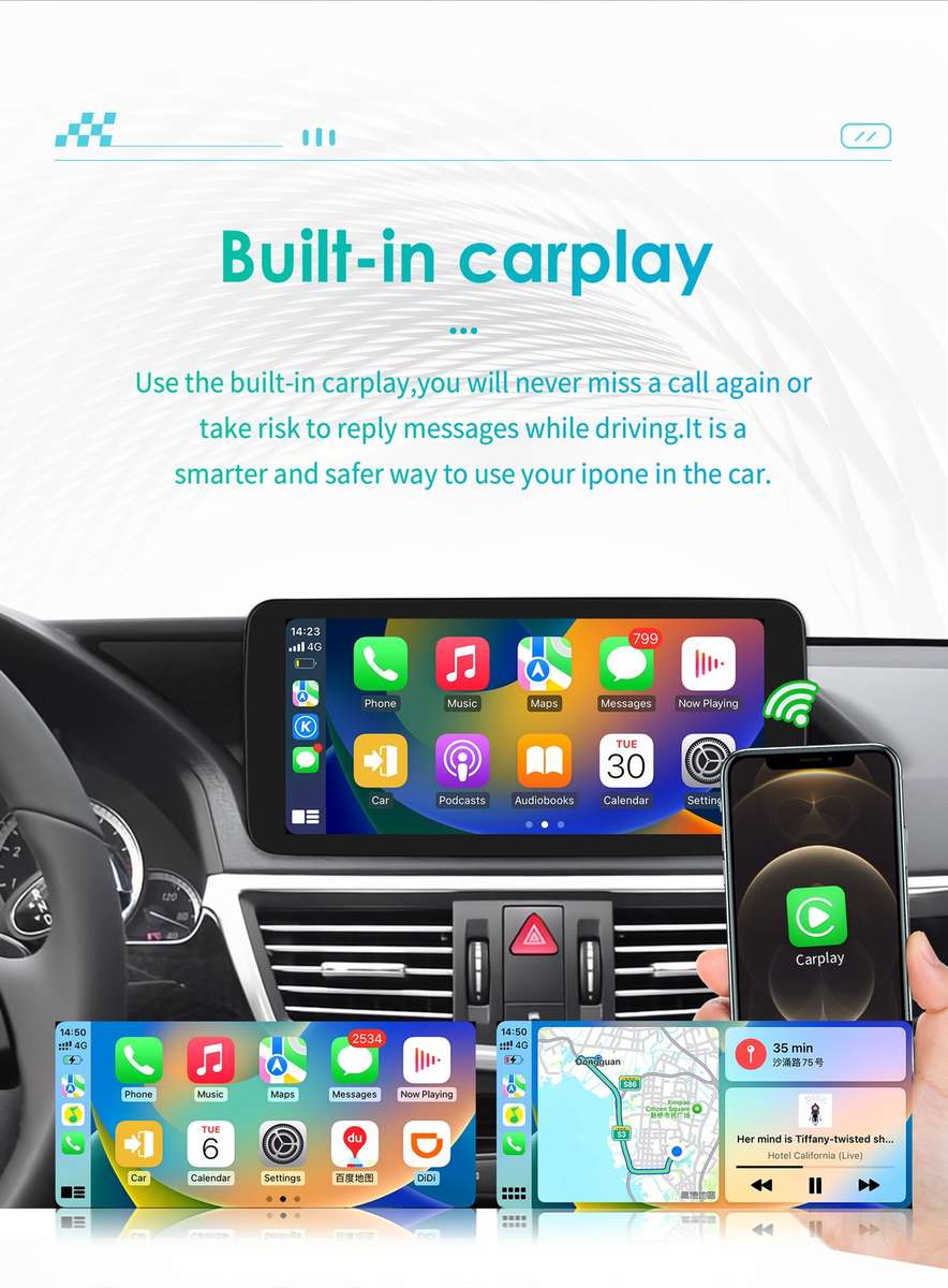 10.25'' Android 8+128GB GPS Radio CarPlay Mercedes Benz E Class W212 E350 NTG4.0