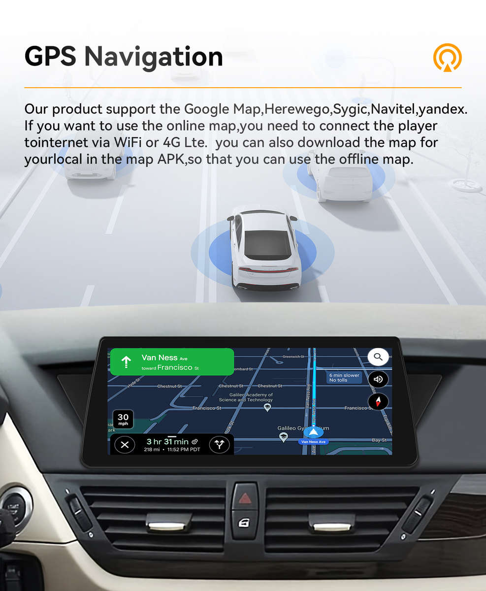 10.25" Screen Android 13 Apple Carplay GPS For BMW X1 E84 Multimedia Car Stereo