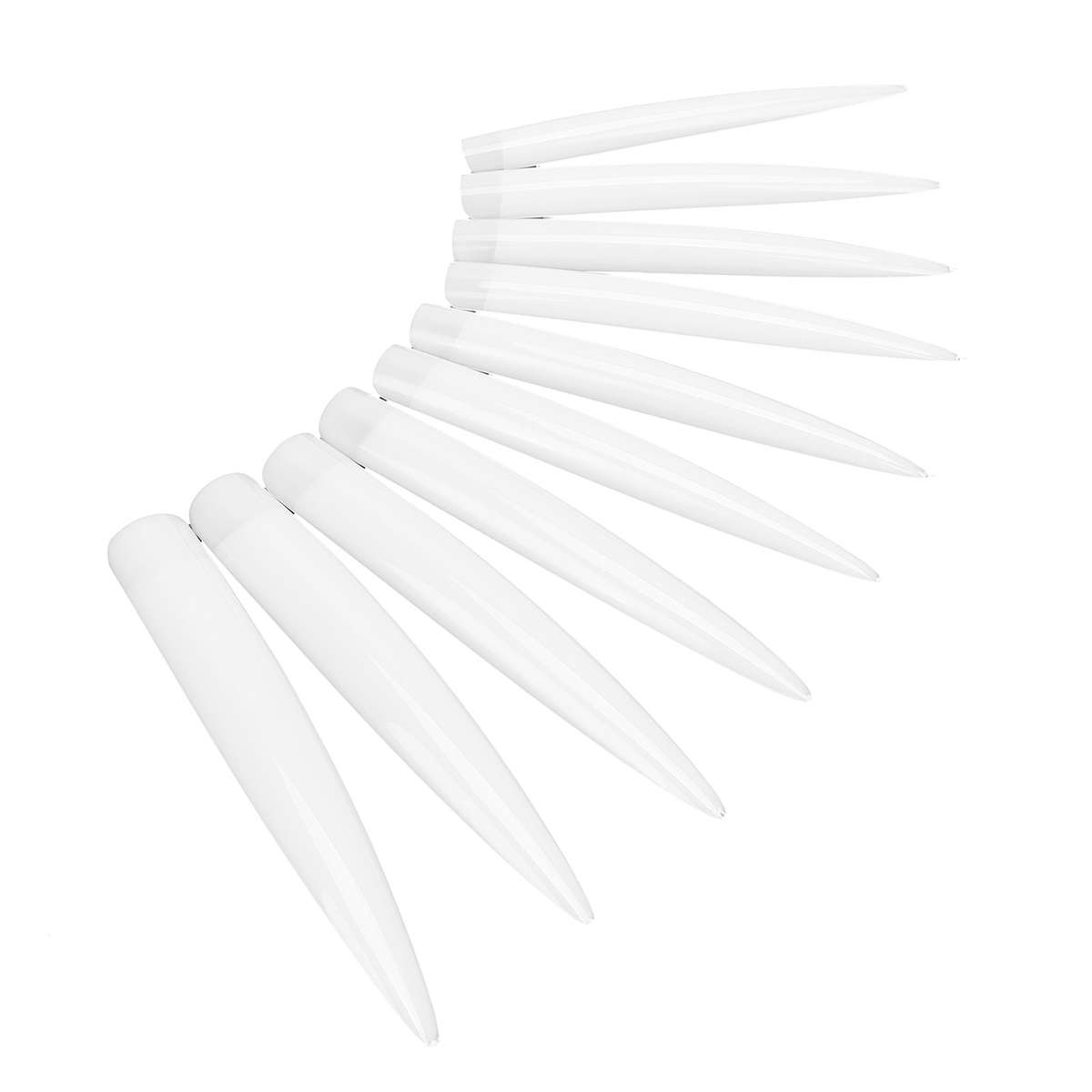 10pcs Professional Long Pointed Nail Tip Home Salon Fake False Nail Set Mani CHW