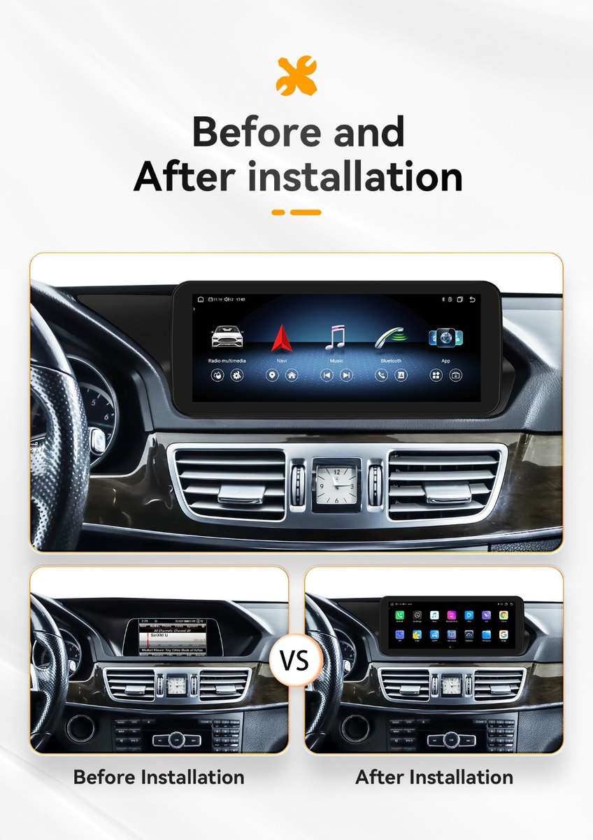 Android 13 CarPlay Radio GPS for Mercedes Benz E-Class W212 S212 E300 E350 4Core