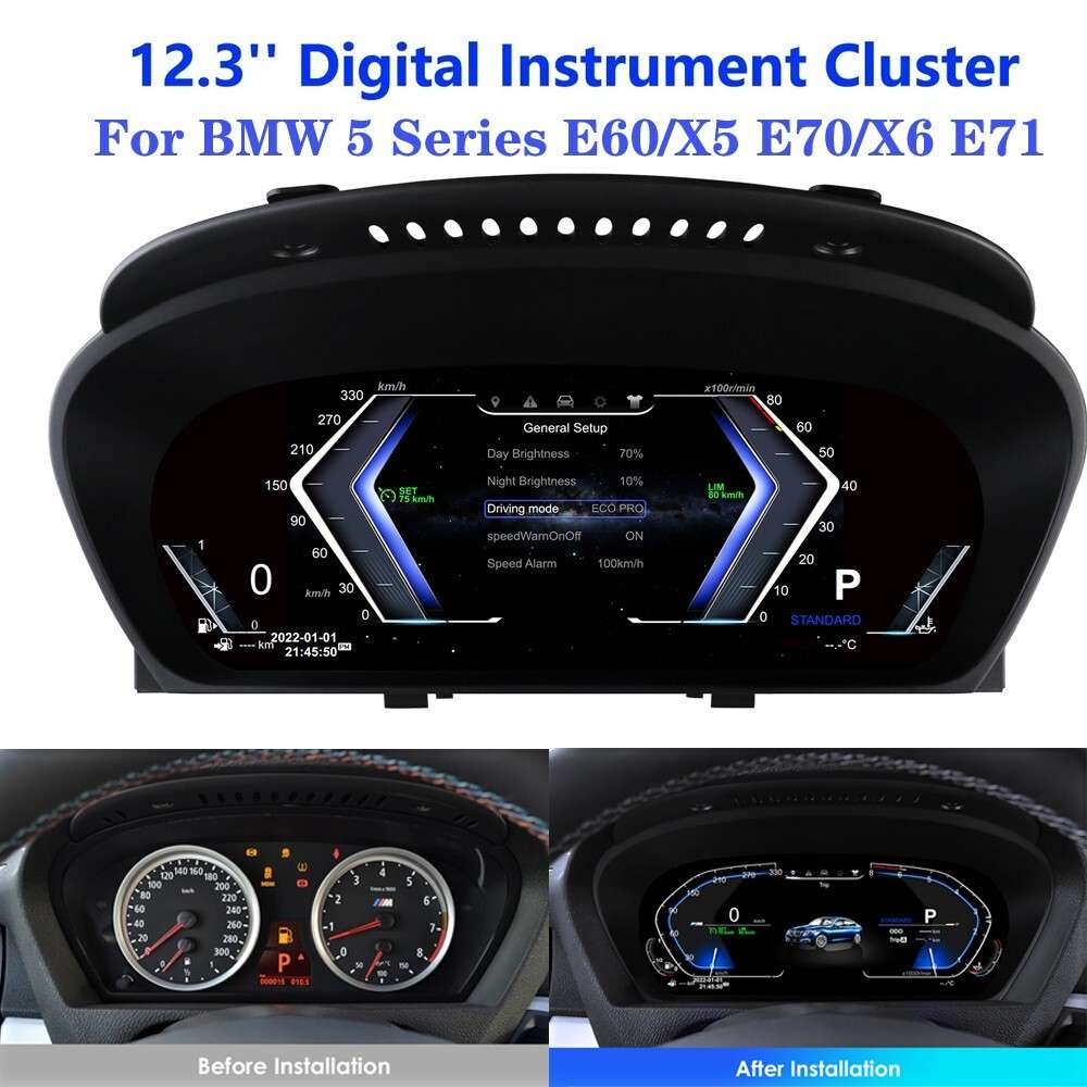 For BMW 5 Series E60 E70 2008~2013 LCD Cluster Instrument Speedometer 12.3 Inch
