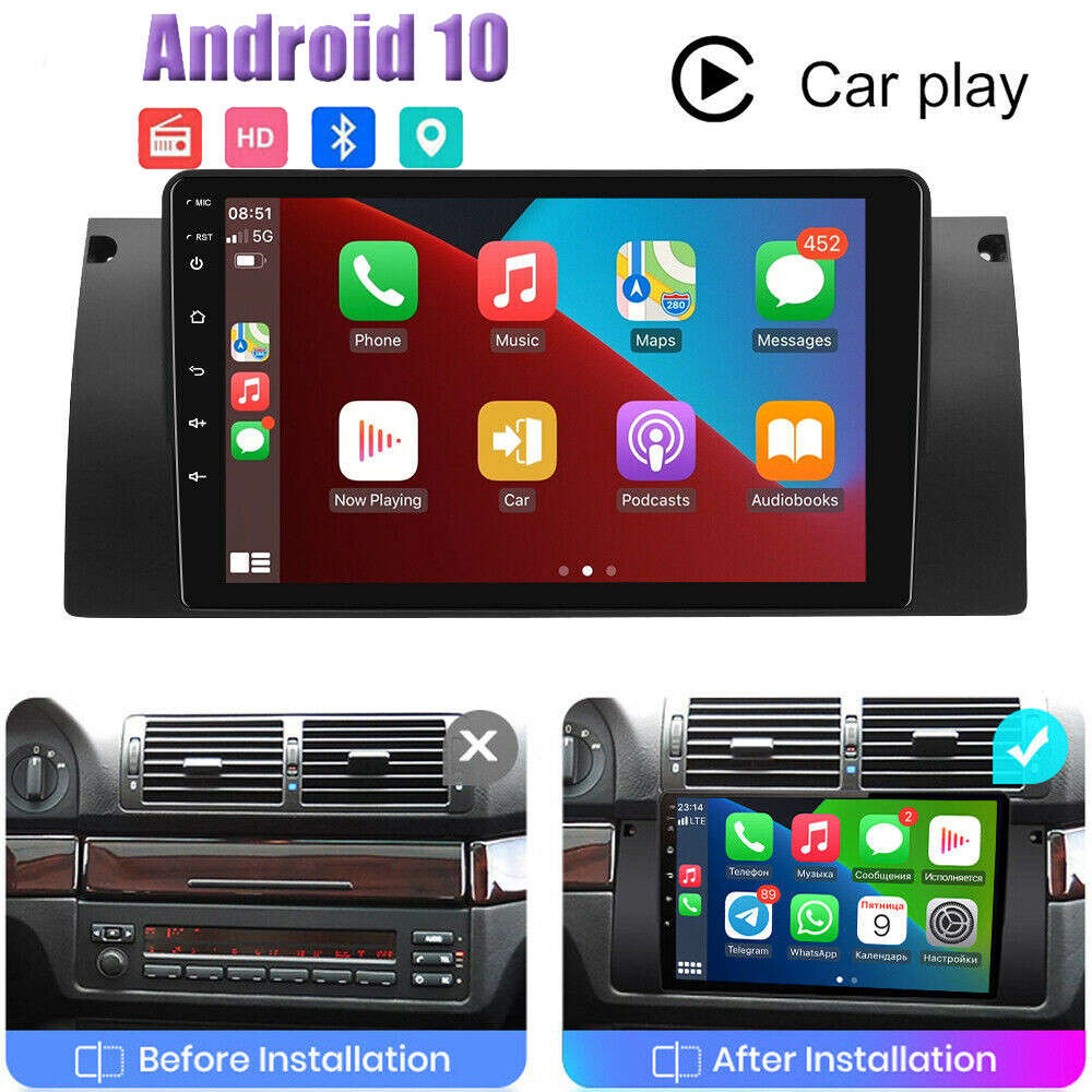 for BMW E39 X5 E53 9" Android11 CarPlay Radio Navi GPS Car Stereo WiFi RDS 2+32G