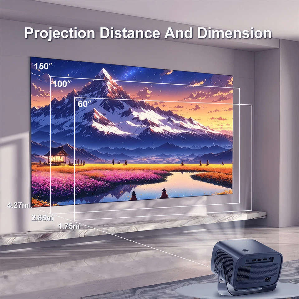 4K Smart Projector with WiFi Auto Focus Portable Home Theater