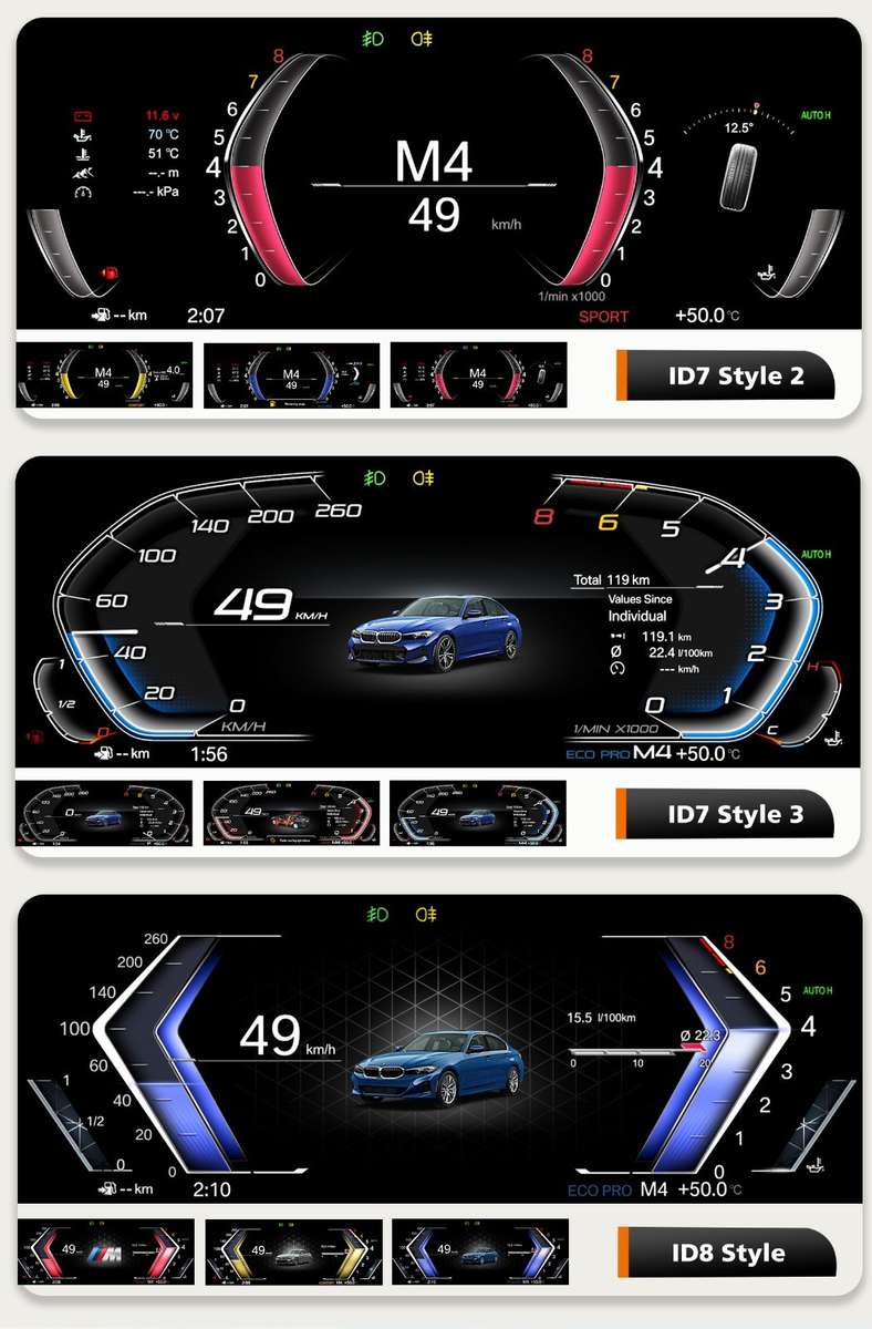 10" Digital Instrument Cluster Speedometer Panel For BMW 3 Series E90-E93 05-12
