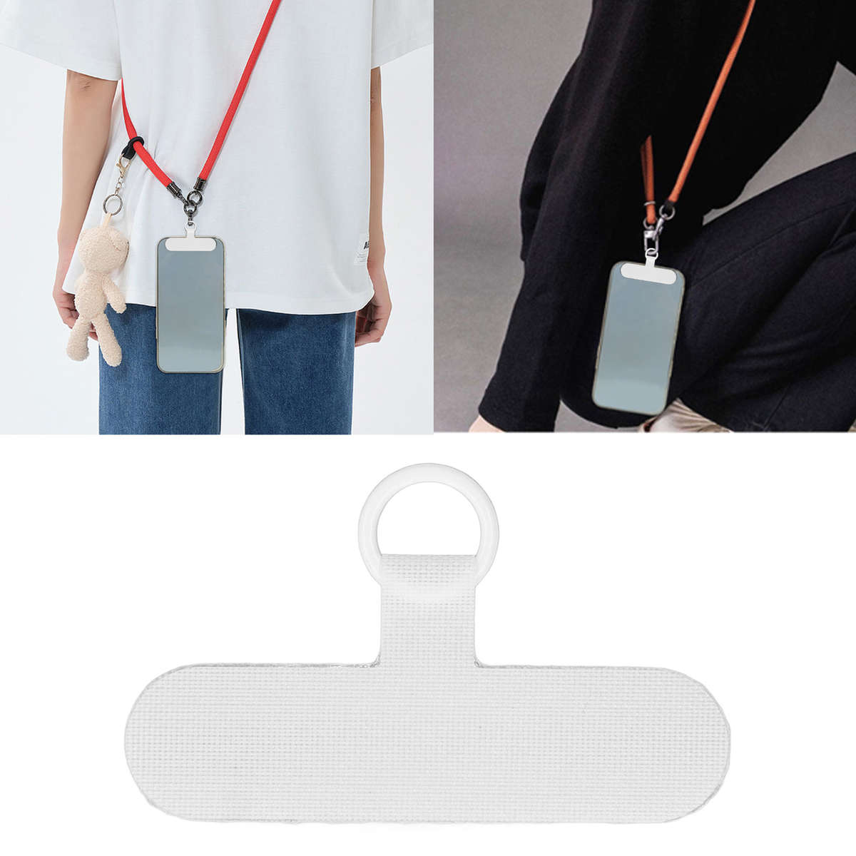10Pcs Phone Tether Tab Universal Cell Phone Lanyard Patch Without Adhesive CW