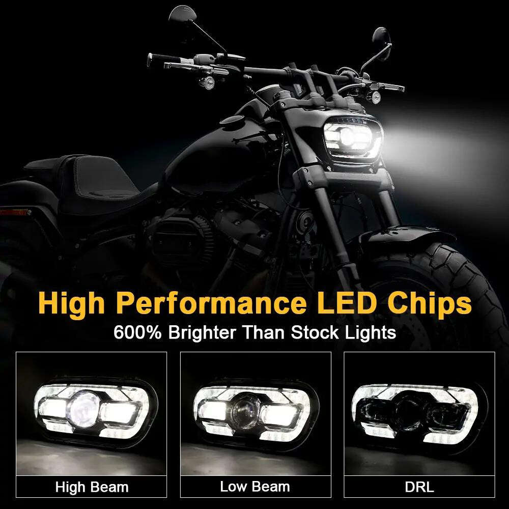 LED Headlight DRL High Low Beam For Harley Fat Bob 2008-2019 Driving light