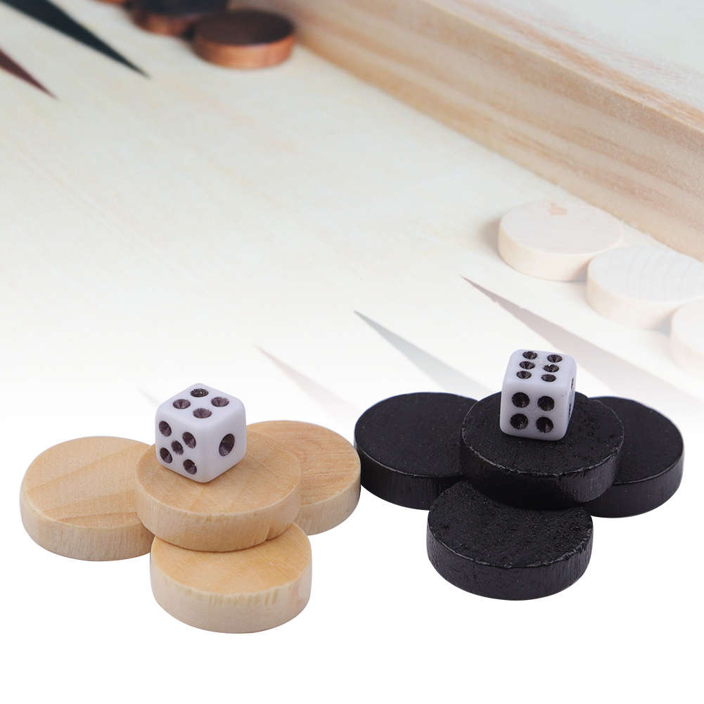 32Pcs Wooden Drafts & Checkers Chess Piece for Kids Board Game for Kids CW
