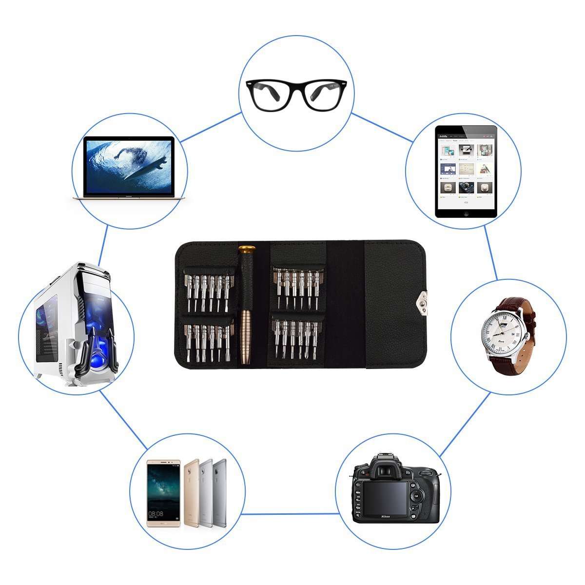 25 in 1 Screwdriver Set Repair Tool Kit  + Case