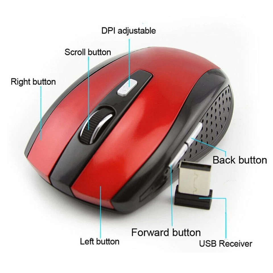 Optical Mini Gaming Mice 2.4GHz Wireless Mouse USB Receiver For Laptop PC