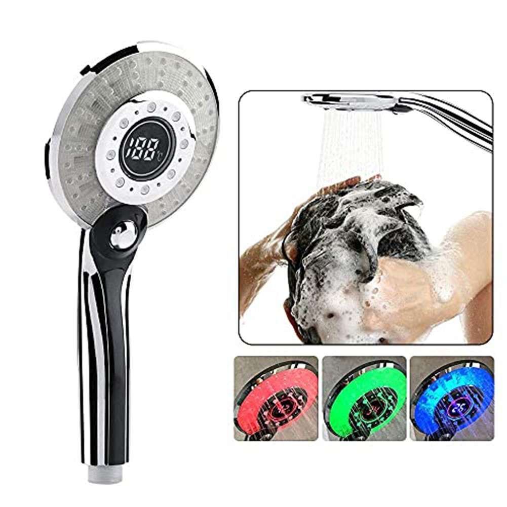 Adjustable Temperature LED Showerhead With Color Indicators For Optimal Comfort