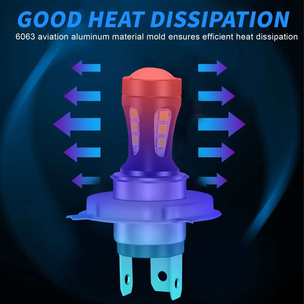 4x 4-Sides H4 9003 LED Headlight Bulbs High Low Beam Conversion Kit 6000K White