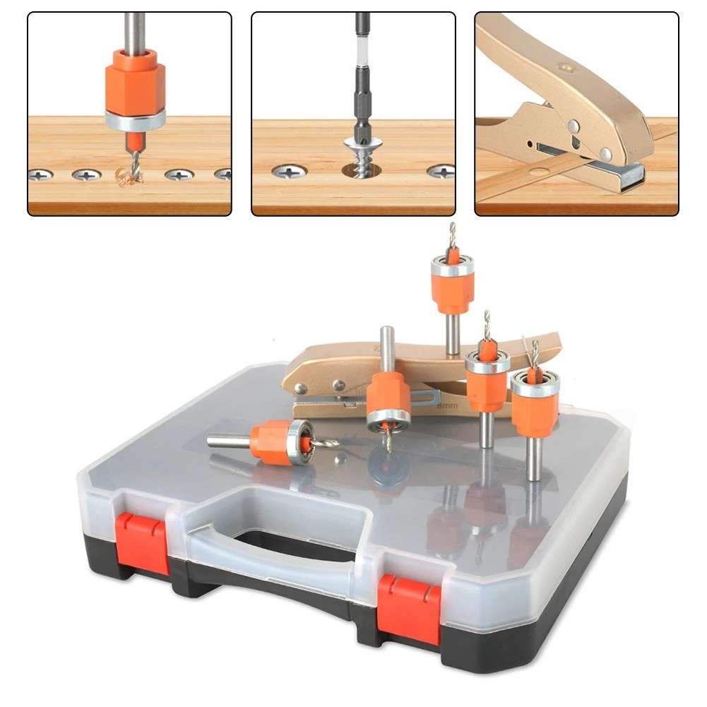 Complete Drilling Toolset With Countersinking Drill Bit And Screw Extractor