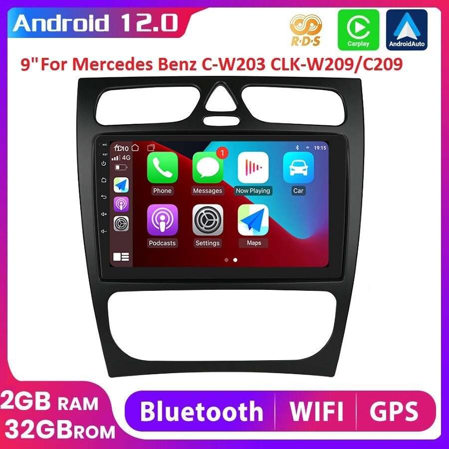 For Mercedes Benz C-Class W203 CLK-W209 C209 Android 12 GPS Stereo Radio CarPlay