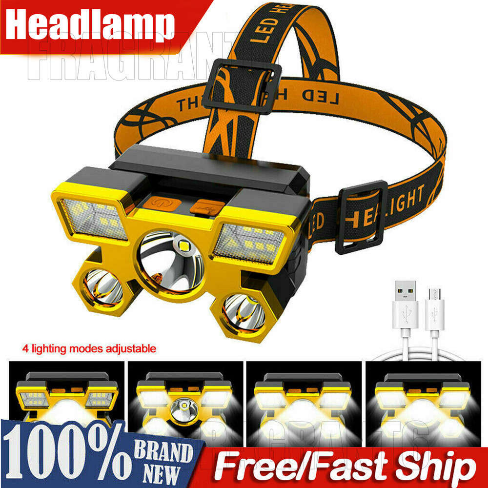 750000LM COB Headlamp Rechargeable Head Light Flashlight Torch Lamp Waterproof