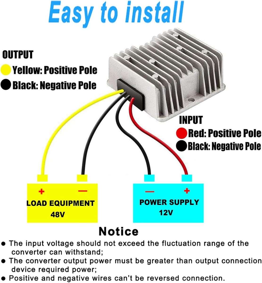DC 12V to DC 48V 5A Voltage Regulator Power Converter Transformer