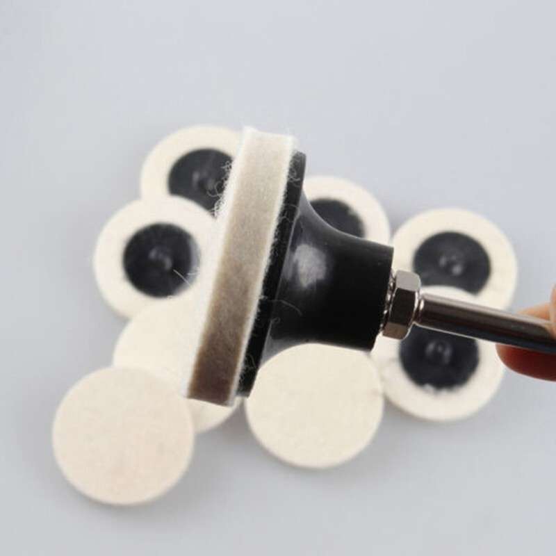 10 Pcs 50mm/2 Compressed Wool Felt Disc Polishing Buffing Pads Wheels+ 1 Holder
