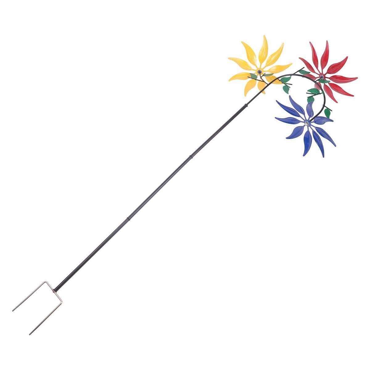 Multi Colored Flower Wind Spinner For Captivating Garden Sculpture Decor