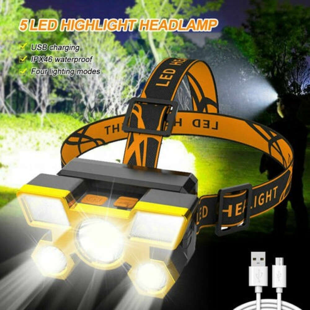 750000LM COB Headlamp Rechargeable Head Light Flashlight Torch Lamp Waterproof
