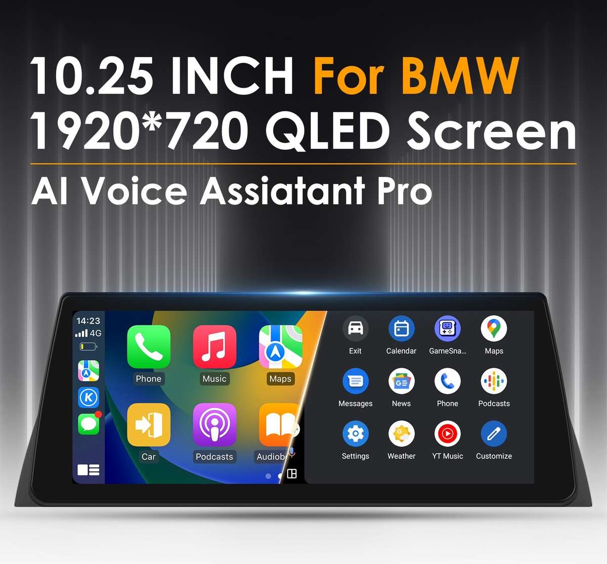 10.25"Android 13 Car Stereo Radio For BMW 5 E60 E61 E63 E64 CIC CarPlay WIFI SWC
