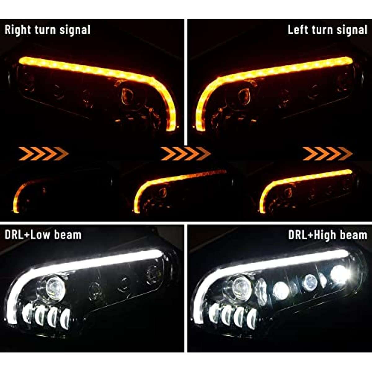 LED Projection Headlight Turn Signal Assembly for Honda GoldWing GL1800 2001-17
