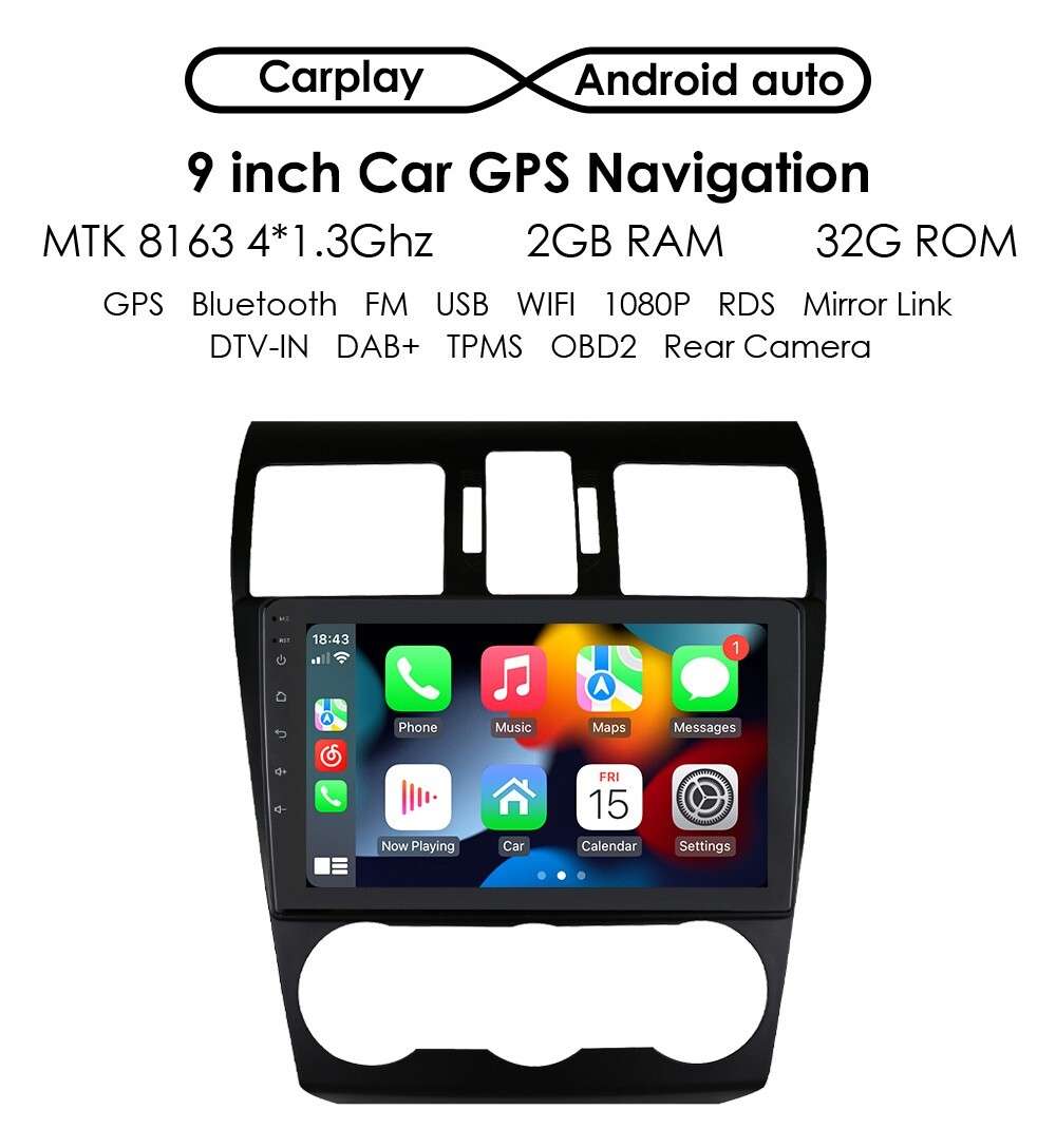 9" Android 13 Car Stereo Radio GPS Carplay For Subaru Forester Impreza 2012-2014