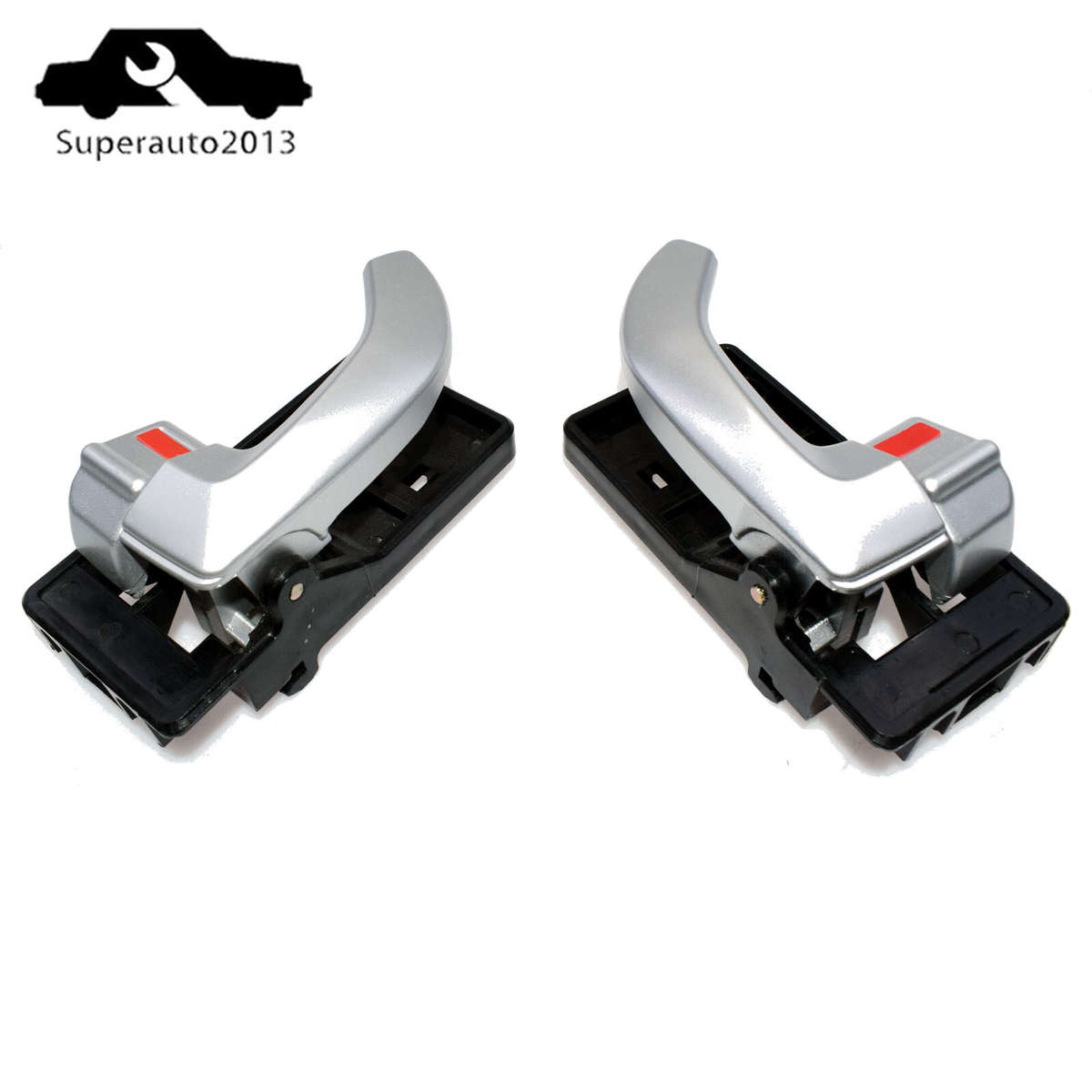 2PCS Silver Inside Door Handle Left & Right Side For 2005-09 Hyundai Tucson New