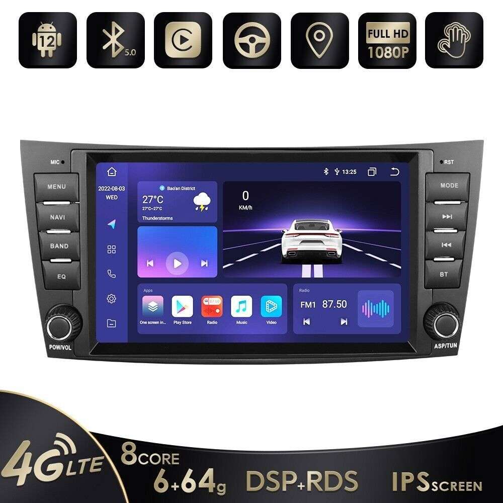 6+64G Android For Mercedes-Benz E Class W211 W219 E350 Carplay GPS Stereo BT DSP