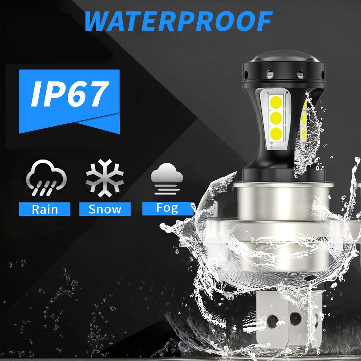 4x 4-Sides H4 9003 LED Headlight Bulbs High Low Beam Conversion Kit 6000K White