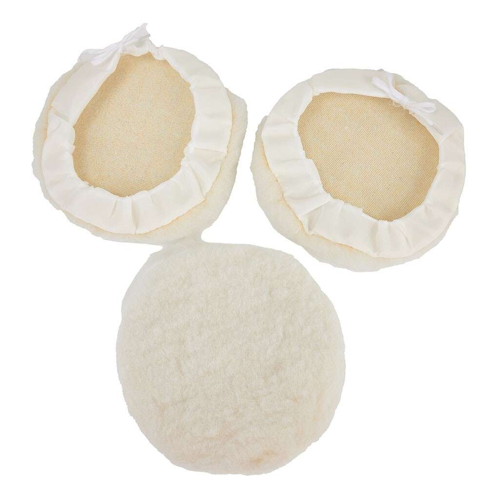 3Pcs 7inch Car Lambs Wool Bonnet Buffing Wheel Pad Buffer Polishing Polisher Pad