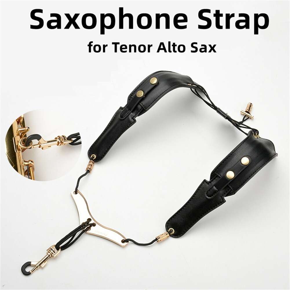 Saxophone Strap Leather Adjustable Shoulder Strap For Tenor Alto Sax-Accessorie