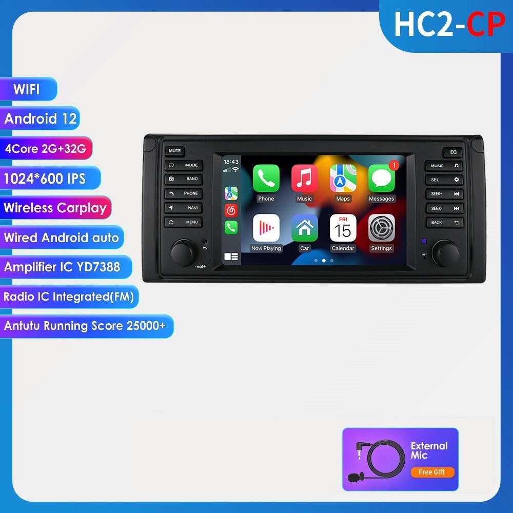 7" For BMW E39 E53 X5 GPS Navi Android 12 Car Stereo Radio Head Unit CarPlay BT