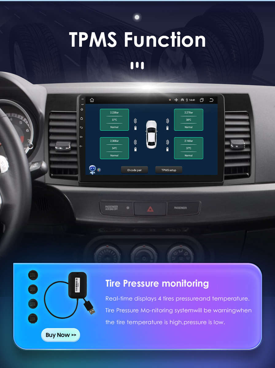 8Core Android 13 Car GPS Stereo Radio CarPlay 10"For Mitsubishi Lancer 2007-2012