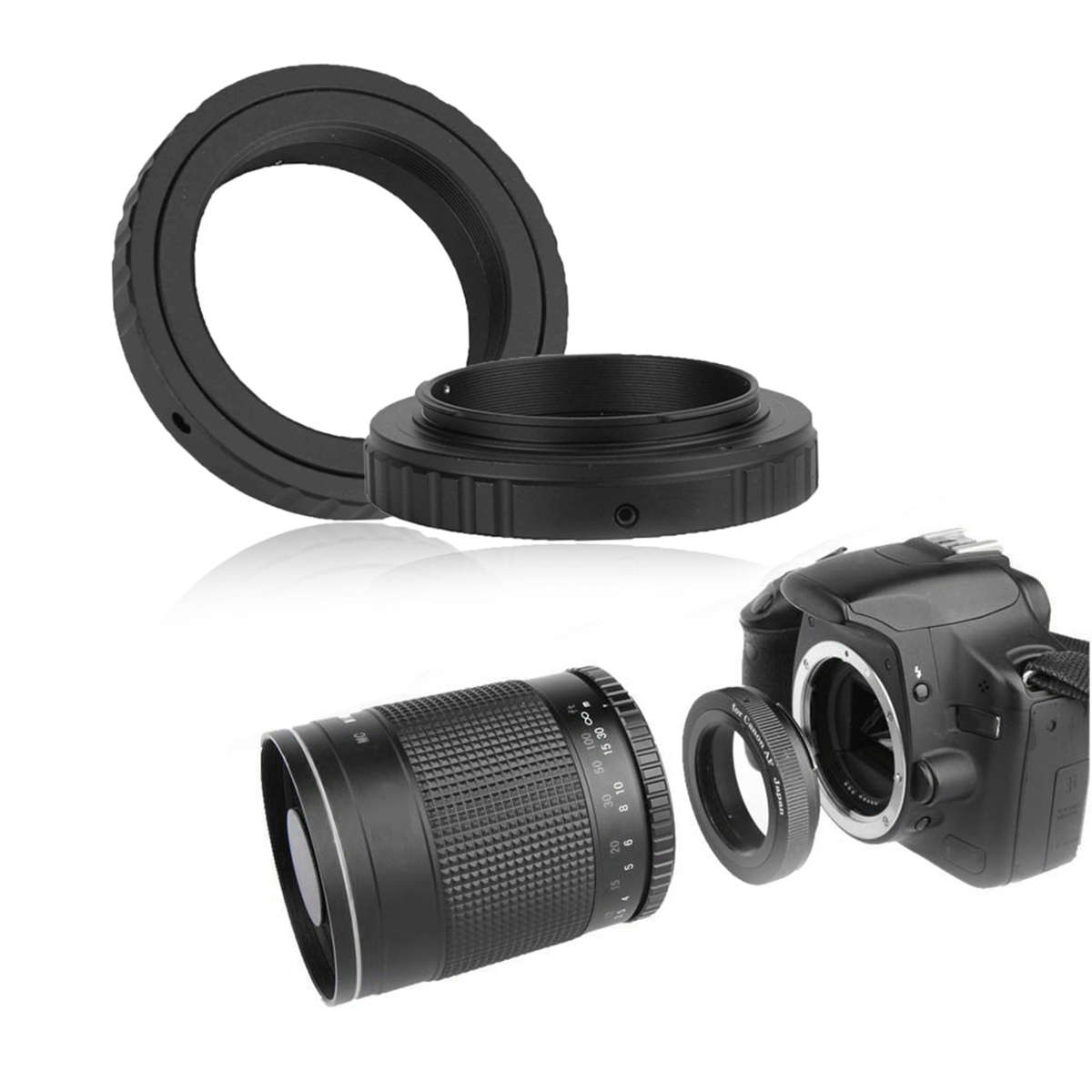 T2OM Telescope Reversing Lens T2 For 4/3 Adapter Ring For E600 E5 New