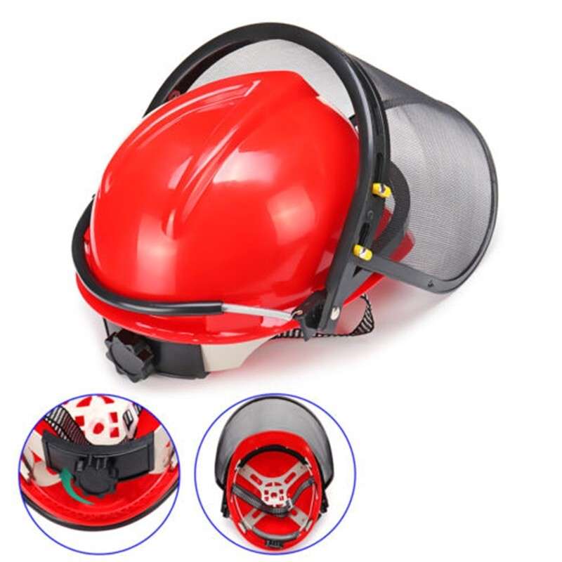 Chainsaw Safety Helmet Mesh Visor Hat Face Protective Mask For-Forestry Mower
