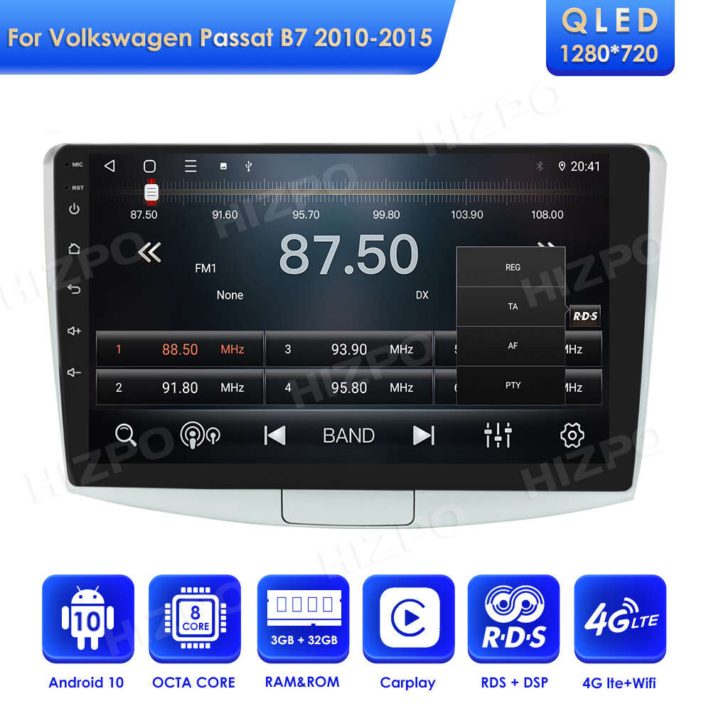8+128GB Android 12 CarPlay Car Radio Stereo DSP GPS For VW Passat B7 2010-2015